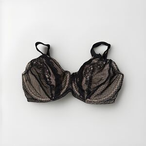 Wacoal Lace Underwire Bra Black/Nude Size 32DD Style 851143 Full Coverage